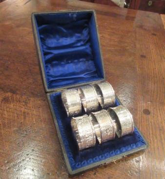 Victorian Silver Napkin Ring Cased Set