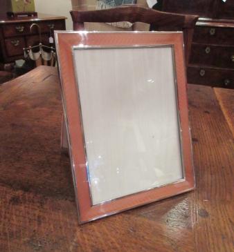 Large Art Deco Period Silver & Enamel Photo Frame 
