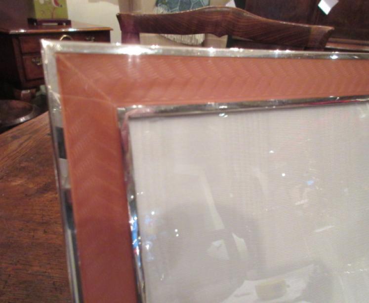 Large Art Deco Period Silver & Enamel Photo Frame  - Image 2