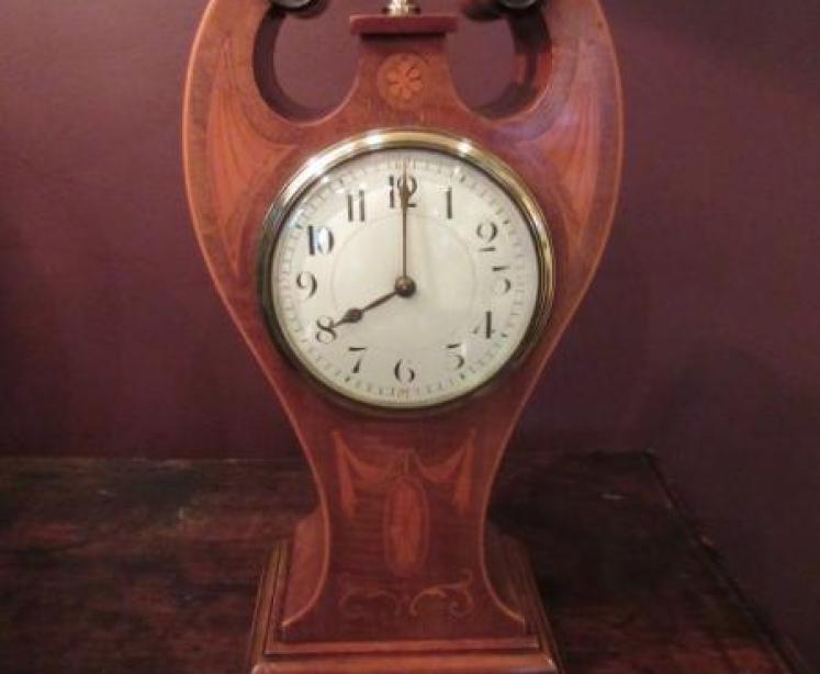 Top Quality Edwardian Period Sheraton Inlaid Mantel Clock - Image 1