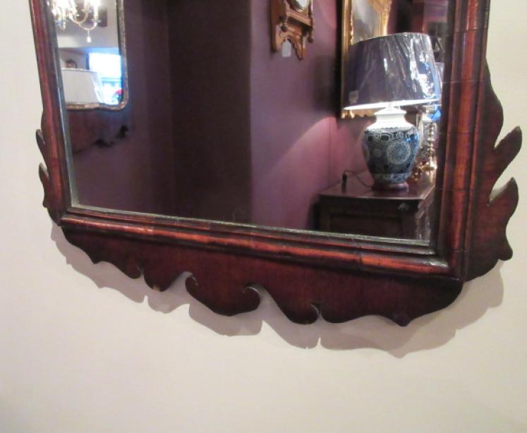 Early Victorian Mahogany Painted Panel Wall Mirror - Image 4