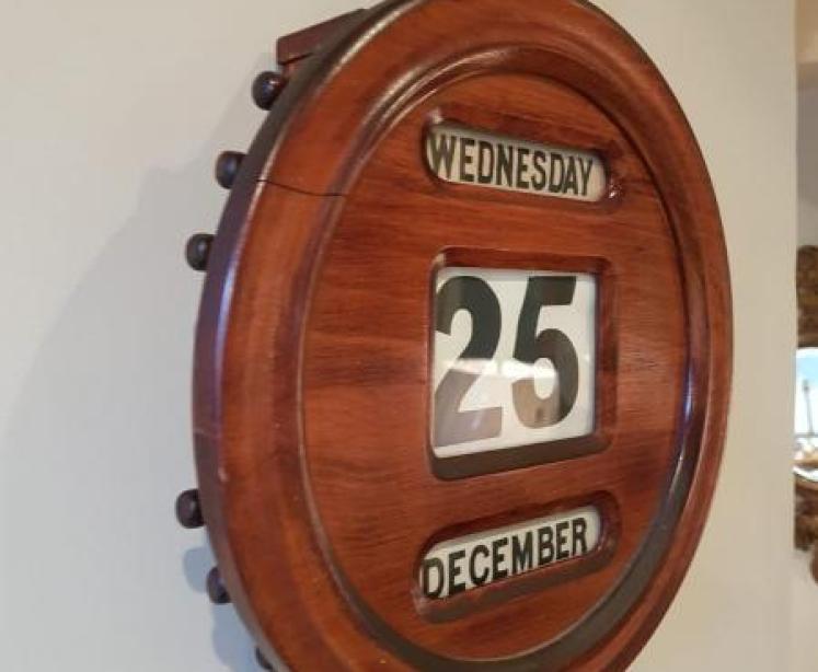 Victorian Walnut Perpetual Wall Calendar - Image 3