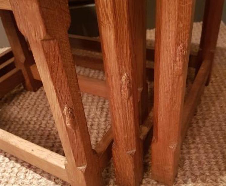 Nest of Mouseman Occasional Tables - Image 4