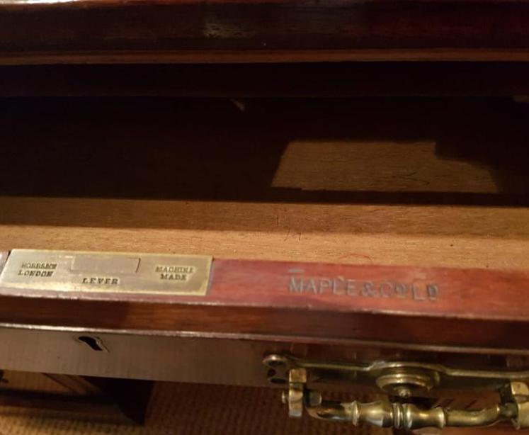 Mid Victorian Mahogany Pedestal Desk by Maples - Image 5