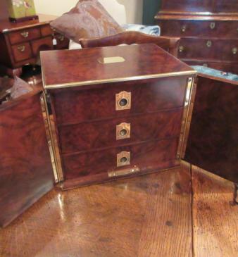 Early Victorian Burr Walnut Collector's Box