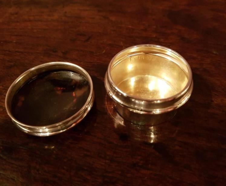 George V Period Silver & Tortoiseshell Rouge Pot - Image 2