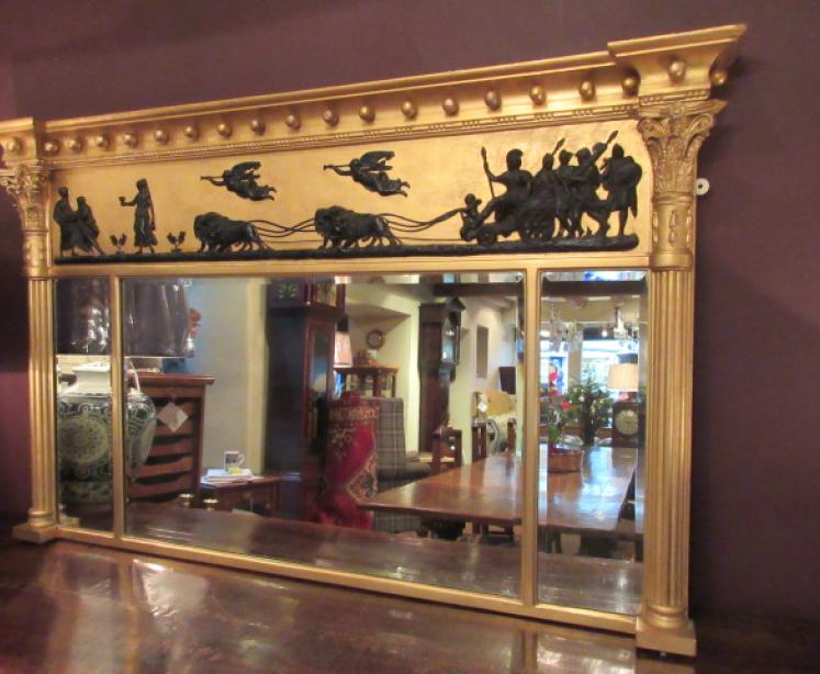 Regency Period Timber & Plaster Gilt Over Mantle Mirror - Image 1