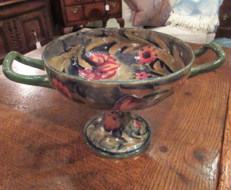 Early Moorcroft Spanish Twin Handled Pedestal Bowl - Image 1