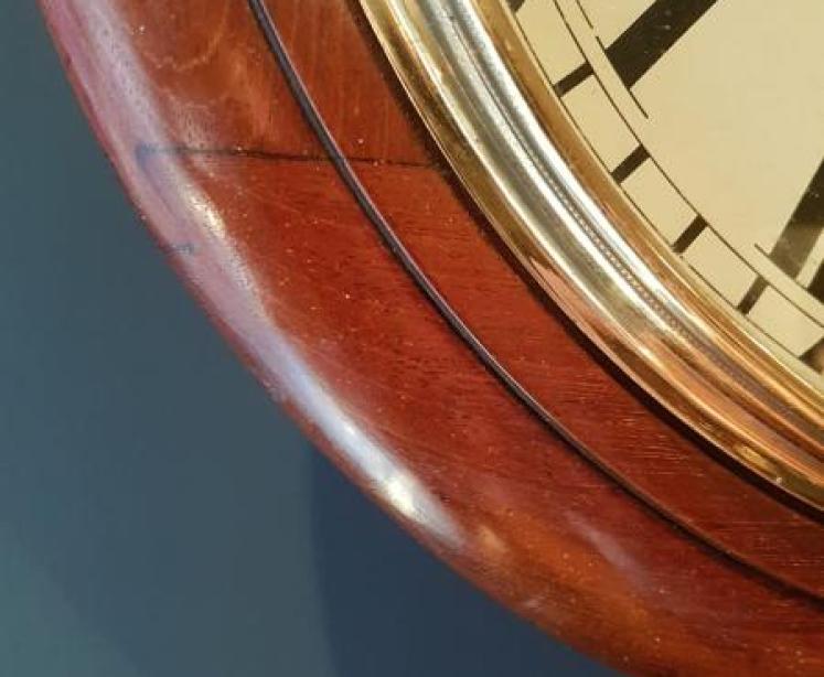 Mid Victorian Mahogany 12" Fusee Dial Wall Clock - Image 2