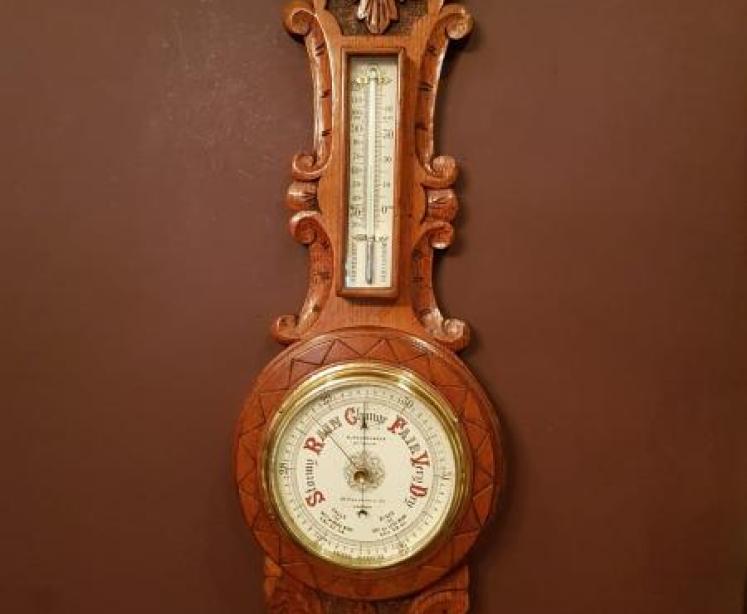 Small Superior Quality London Made Banjo Barometer - Image 1