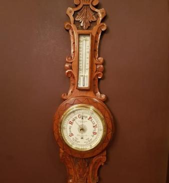 Small Superior Quality London Made Banjo Barometer