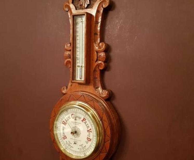 Small Superior Quality London Made Banjo Barometer - Image 4
