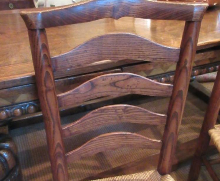 Set of Six 19th century Ash Rush Seated Chairs - Image 3