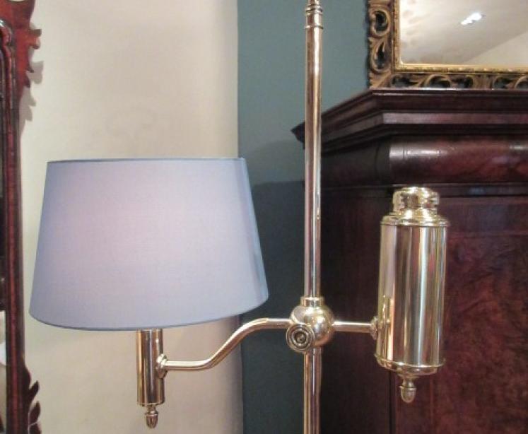 Edwardian Period Brass Rise & Fall Lamp Standard - Image 1