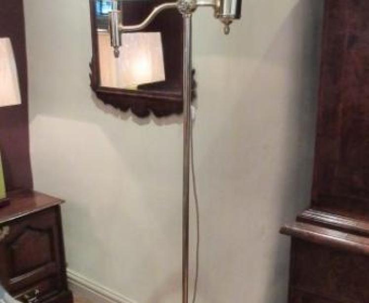 Edwardian Period Brass Rise & Fall Lamp Standard - Image 2