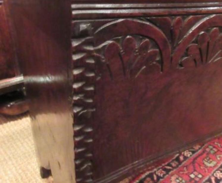 Superb George I Period Oak Six Plank Coffer.c.1720 - Image 3