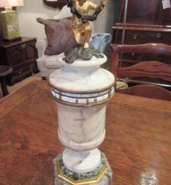 Superb Rare 19th Century Marble Rotating Clock