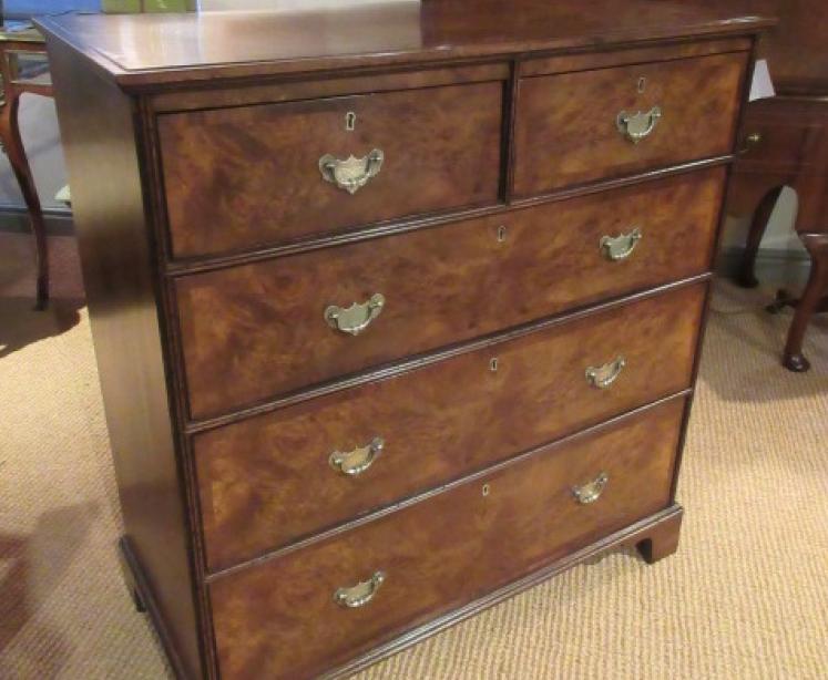 Mid Victorian Burr Walnut Chest of Drawers - Image 5
