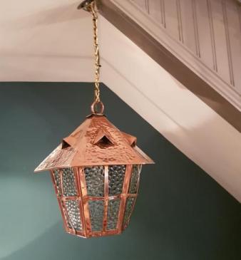 Arts and Crafts Copper Hall Lantern