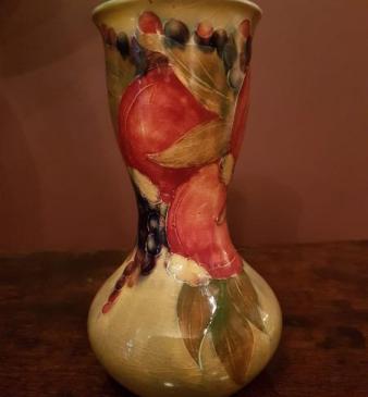 Early Moorcroft Pomegranate on Ochre Clay Vase
