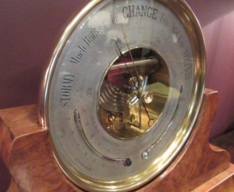 Superb Mid Victorian 8" Bronze Marine Barometer in Stand - Image 2