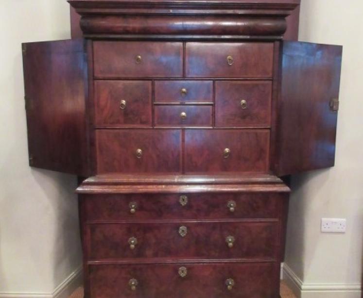 Outstanding George I Period Figured Walnut Escritoire - Image 1