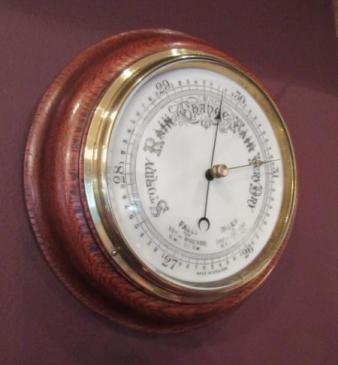 Edwardian Period Polished Oak Barometer