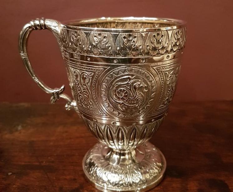 Superb Mid Victorian Edinburgh Silver Child's Cup - Image 1