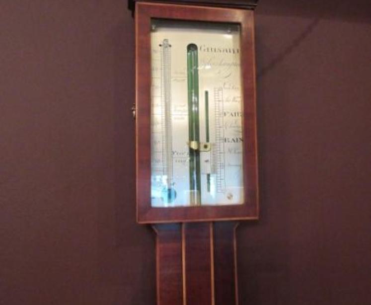 Fine Regency Period Fruitwood Inlaid Stick Barometer - Image 1