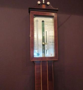 Fine Regency Period Fruitwood Inlaid Stick Barometer