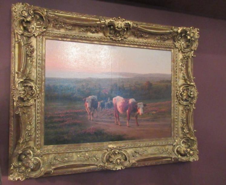 Superb Large Oil on Canvas Cattle Painting - Image 1