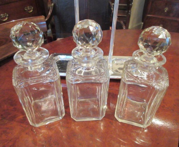 Fine Late Victorian Silvered Three Bottle Tantalus - Image 3
