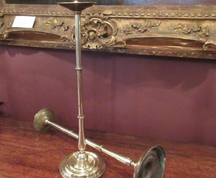 Pair of Early Victorian Brass Tall Taper Candlesticks - Image 4