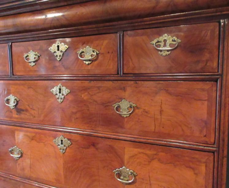 Fine Queen Anne Period Figured Walnut Chest on Stand - Image 3