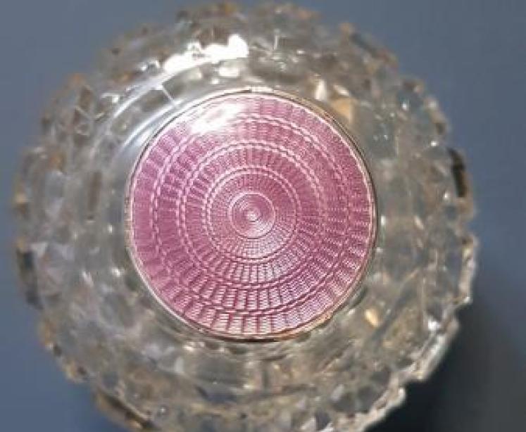 George V Period Silver & Enamel Top Scent Bottle - Image 3