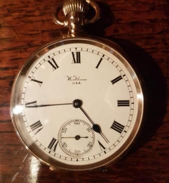 George V Period 9ct Gold Waltham Pocket Watch