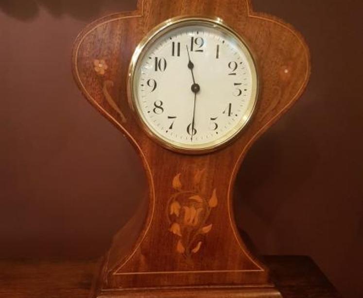Inlaid Edwardian Mantel Clock - Image 1