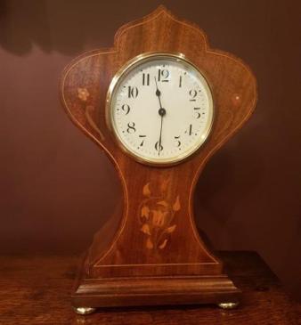 Inlaid Edwardian Mantel Clock