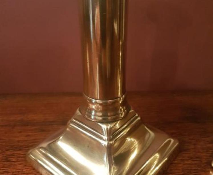 Rare Pair of Georgian Brass Telescopic Candlesticks - Image 4