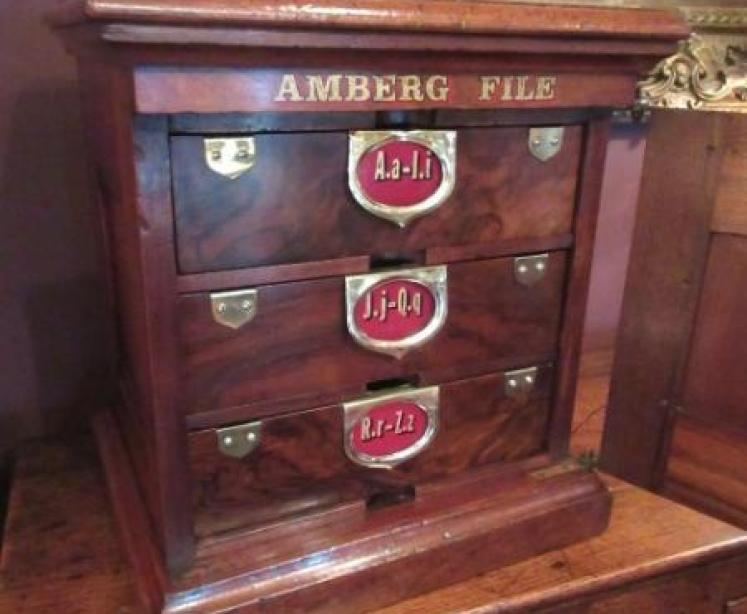 Superb Antique Sign Written Three Drawer Filing Cabinet - Image 5