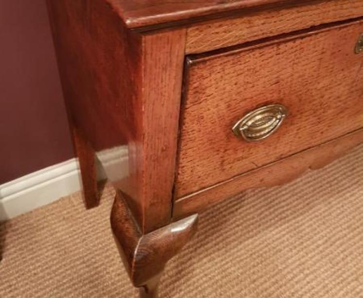 George II Oak Cabriole Leg Dresser - Image 4