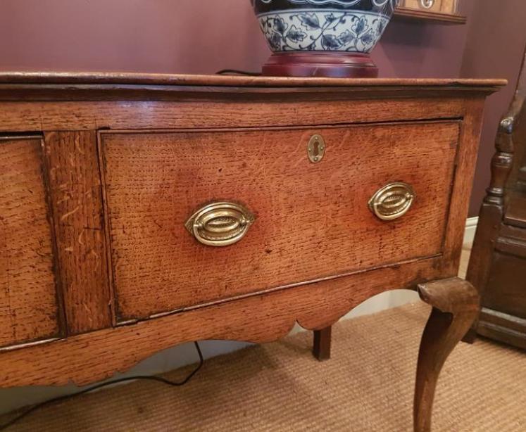 George II Oak Cabriole Leg Dresser - Image 5