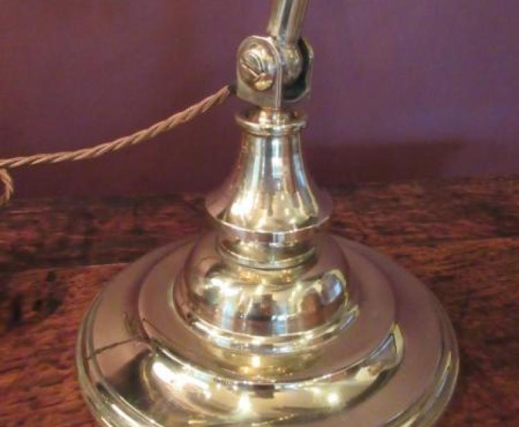 Edwardian Period Cast Brass Adjustable Desk Lamp - Image 3
