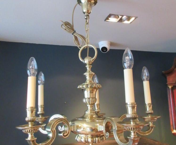 Superb Edwardian Period Bronze Five Arm Chandelier - Image 1