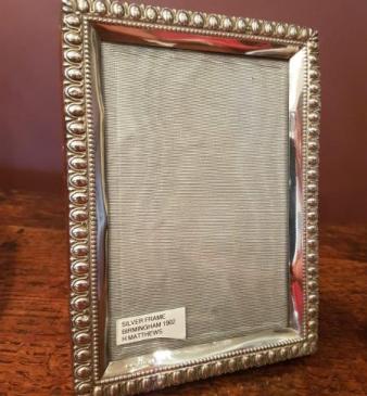 Edwardian Period Silver Bevel Edge Glass Photo Frame 