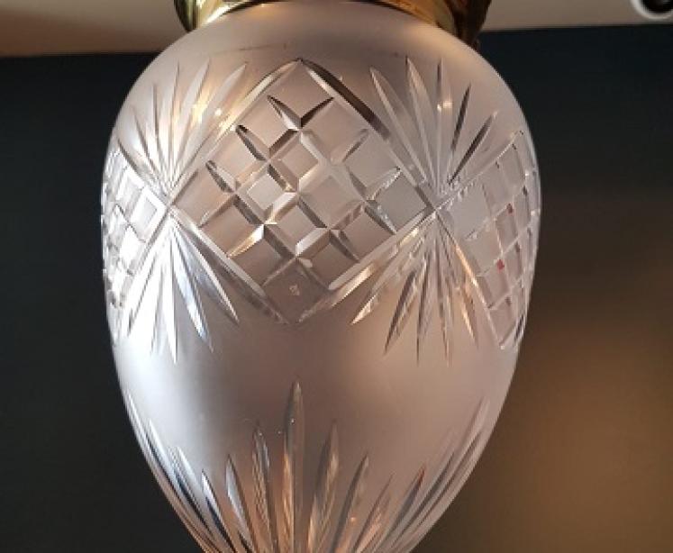 Edwardian Period Crystal Cut Glass Hanging Pendant Light - Image 2