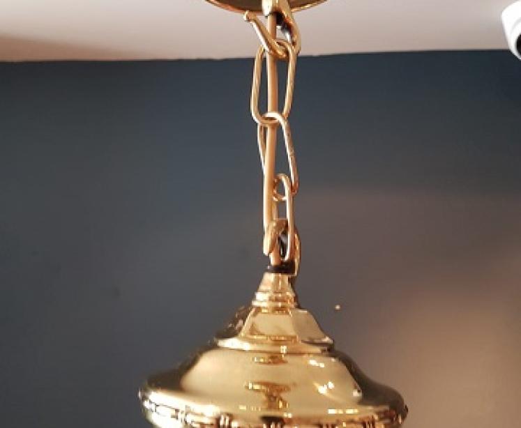 Edwardian Period Crystal Cut Glass Hanging Pendant Light - Image 3