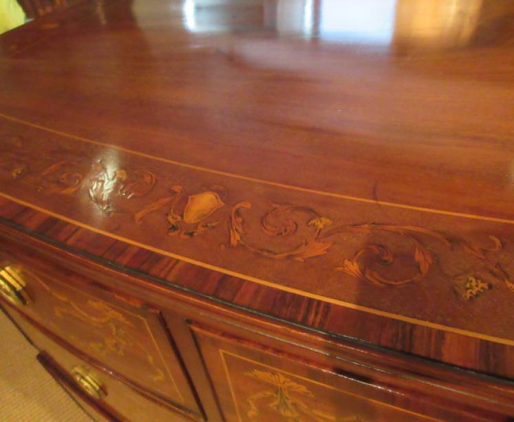 Fine Regency Period Inlaid Bow Front Chest - Image 5