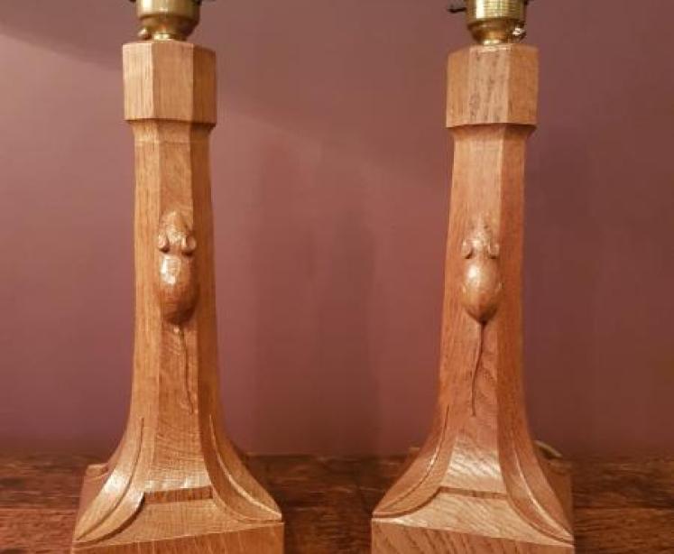 Pair of 1950's Mouseman Table Lamps - Image 1