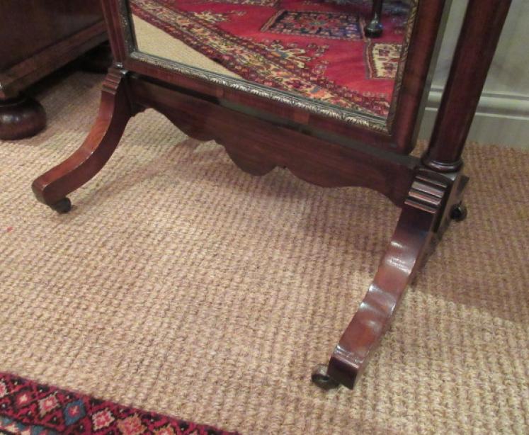 Fine George II Style Walnut Cheval Mirror - Image 3